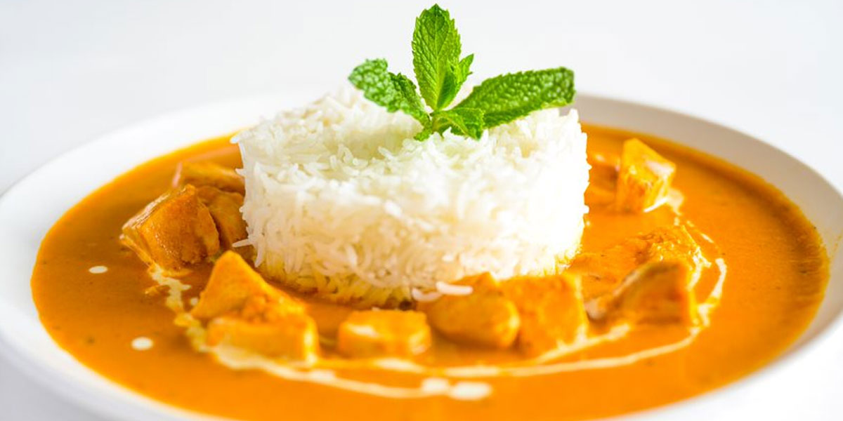 Indian Curry and White Rice - Athidhi Indian
